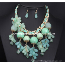 Blue Flower Necklace Set/Fashion Jewelry Set